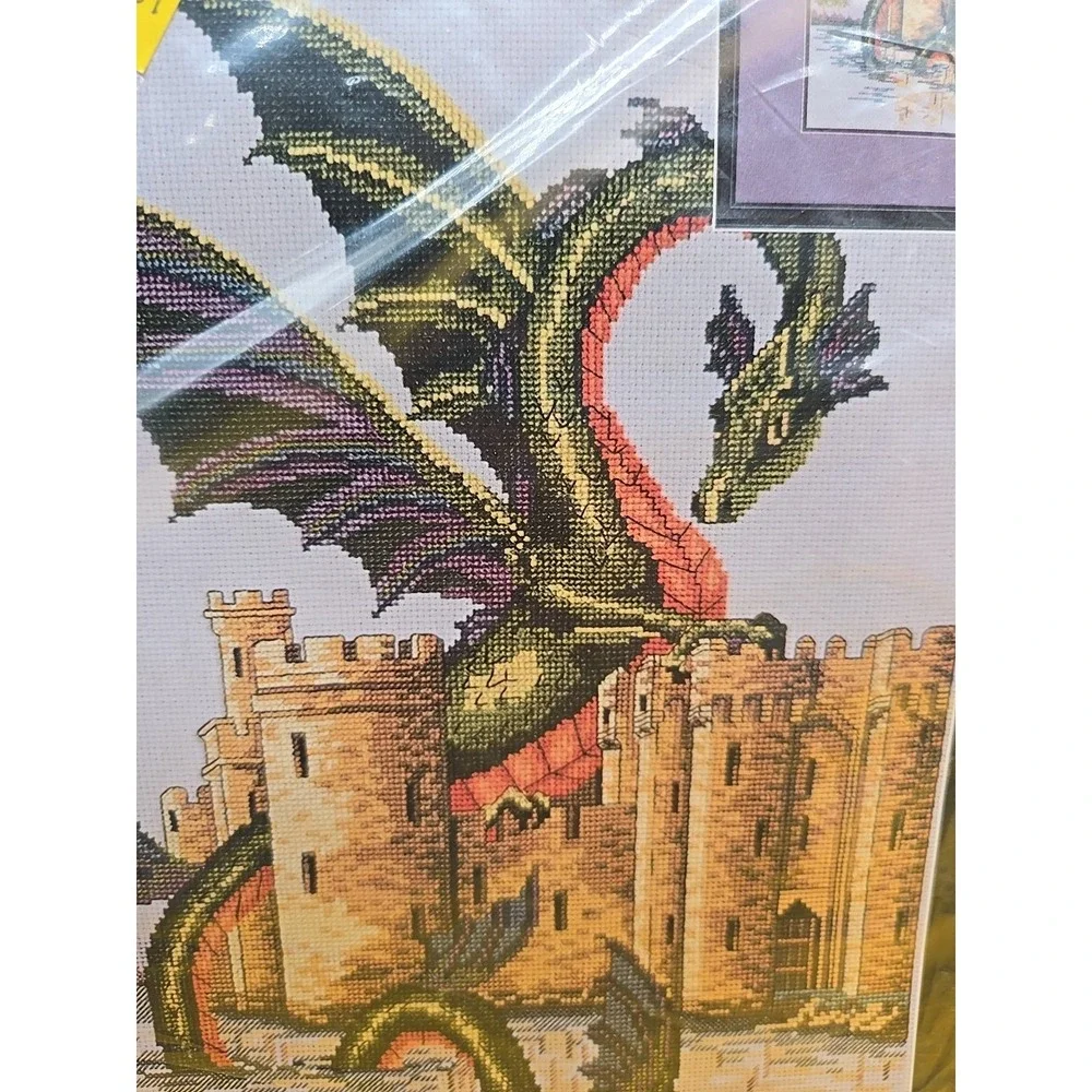 Vintage Counted Cross Stitch Kit Water Dragon   #06-25 Janlynn New - Picture 3 of 3